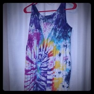 Women's Lounge Sun Dress Tie Tye Dye Hippie Retro